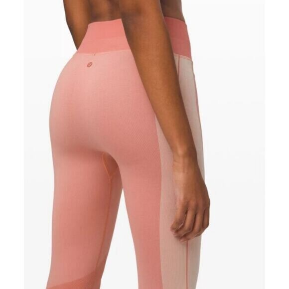 Lululemon Ebb to Train Tight Abstract In Copper Clay / Angel Wing Size 6 - Picture 3 of 9